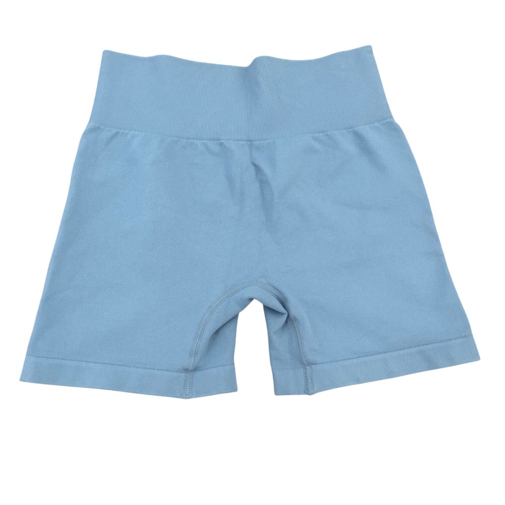 QQQ Women Blue Seamless Scrunch Butt High Waist Workout Yoga Shorts Size S